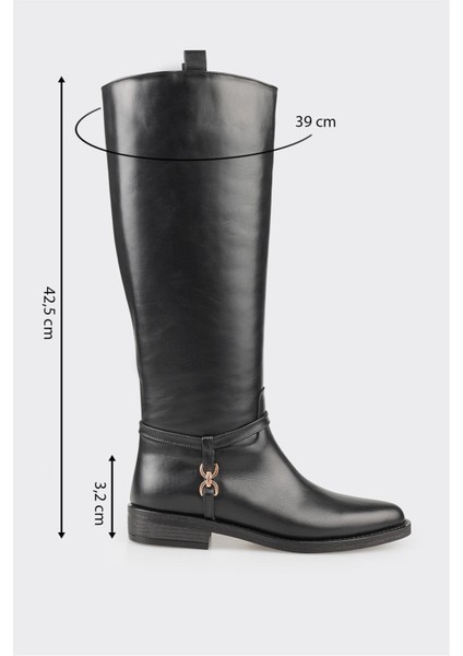 Siyah Deri Kadın Çizme indirimleri
