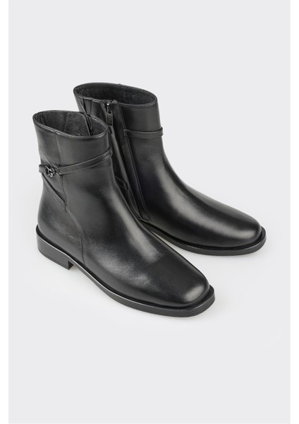 Siyah Deri Kadın Klasik Bot fiyatları