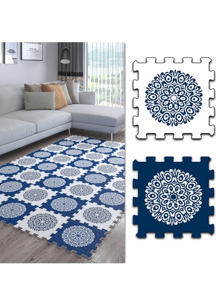 Dijital Osmanlı Motif Desenli Mutfak-Oturma Odası-Salon Halısı/yapboz Halı/puzzle Halı/ Japon Halı