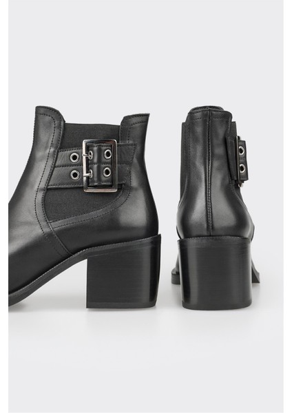 Siyah Deri Kadın Klasik Bot fırsatları