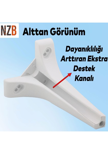 Mobilya Kanepe Sehpa Tv Ünitesi Koltuk Ayağı 19 cm Beyaz Baza Ayak 4 Adet