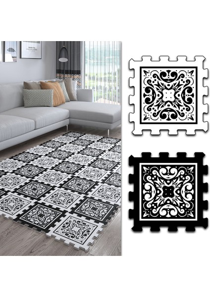 Dijital Selçuklu Desenli Mutfak-Oturma Odası-Salon Halısı/yapboz Halı/puzzle Halı/ Japon Halı