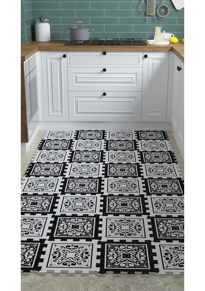 Dijital Selçuklu Desenli Mutfak-Oturma Odası-Salon Halısı/yapboz Halı/puzzle Halı/ Japon Halı