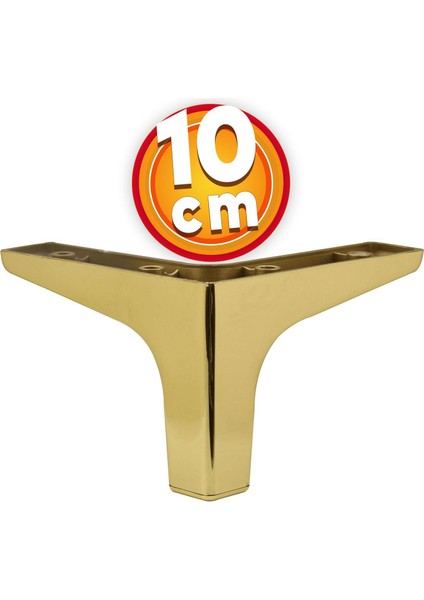 Mobilya Kanepe Sehpa Tv Ünitesi Koltuk Ayağı 10 cm Altın Gold Baza Ayak 4 Adet