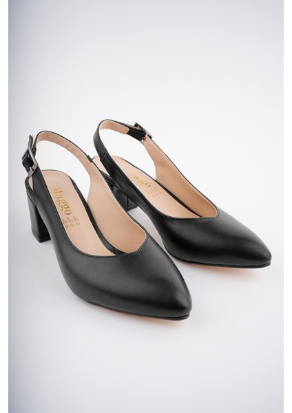 W0711 Garantili Kadın Arkası Açık Klasik Günlük Tarz Şık ve Rahat Topuklu Ayakkabı