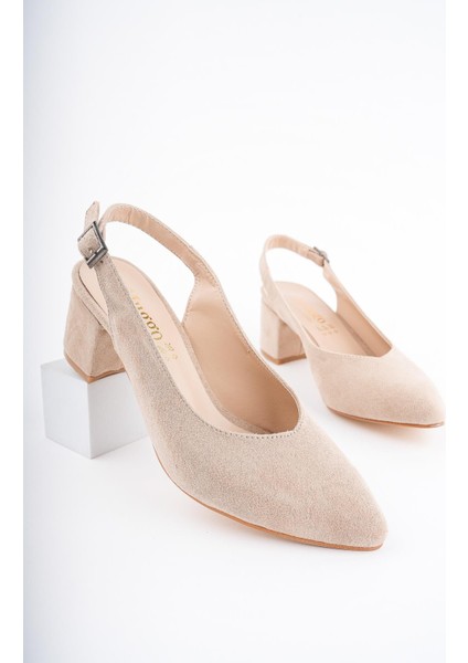 W0711 Garantili Kadın Arkası Açık Klasik Günlük Tarz Şık ve Rahat Topuklu Ayakkabı