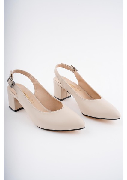 W0711 Garantili Kadın Arkası Açık Klasik Günlük Tarz Şık ve Rahat Topuklu Ayakkabı indirimleri