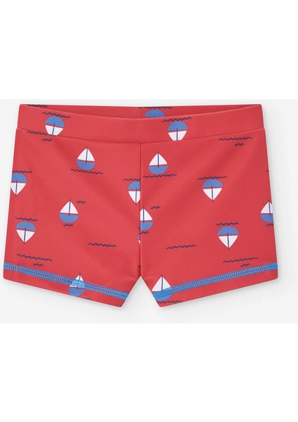 Yelken Desenli Çabuk Kuruyan Esnek Rahat Deniz ve Havuz Için Rahat Erkek Çocuk Mayo