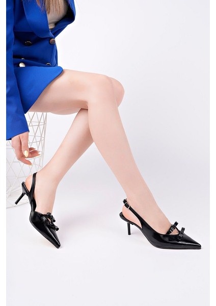 Bej Kadın Topuklu Stiletto Günlük Ayakkabı