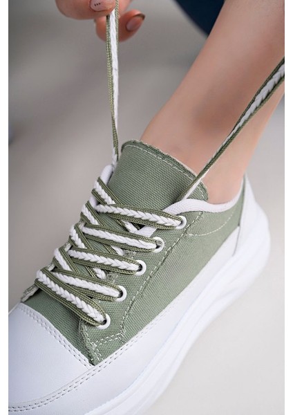 Yeşil Kadın Yüksek Taban Dama Desenli Günlük Ayakkabı indirimleri