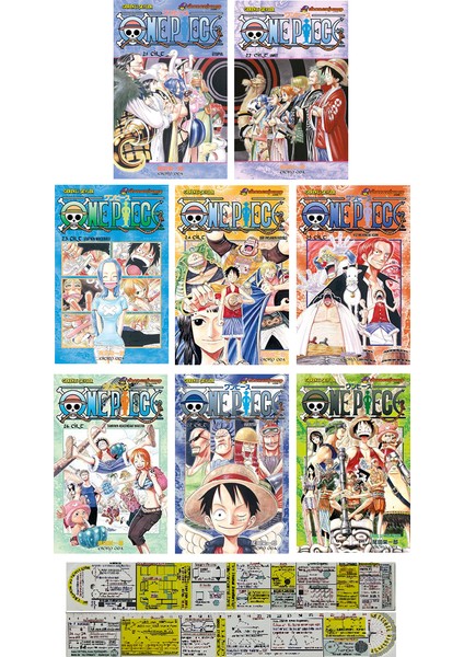 One Piece 21-22-23-24-25-26-27-28. Ciltler Manga Seti + Mat. Öğreten Cetvel