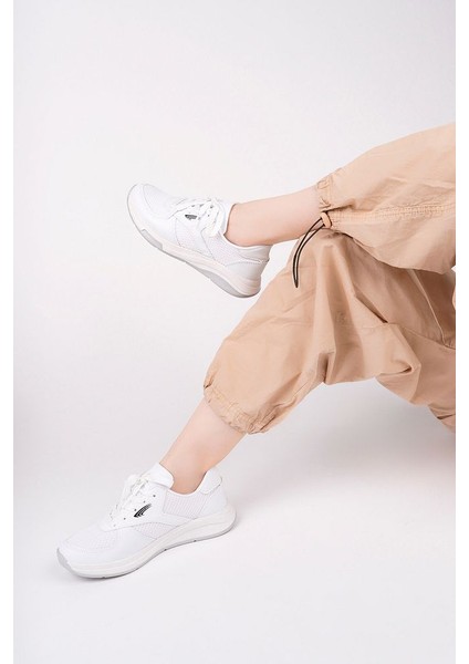Beyaz Kadın Fileli Sneaker Günlük Ayakkabı