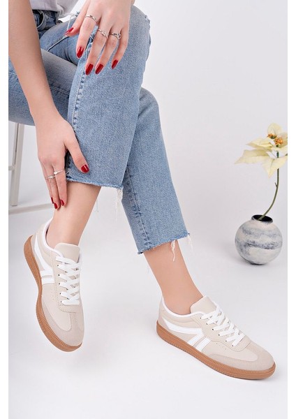 Krem Sneaker Günlük Ayakkabı