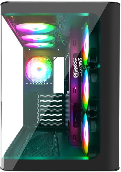 Loopy Plus Siyah 7*12CM Argb Fan 950W 80 Plus Standart Temperli Cam Kumandalı Atx Mid-T Gaming Oyuncu Kasası