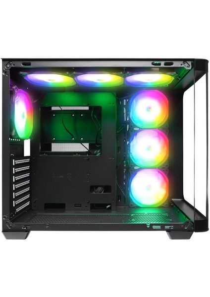Loopy Plus Siyah 7*12CM Argb Fan 950W 80 Plus Standart Temperli Cam Kumandalı Atx Mid-T Gaming Oyuncu Kasası