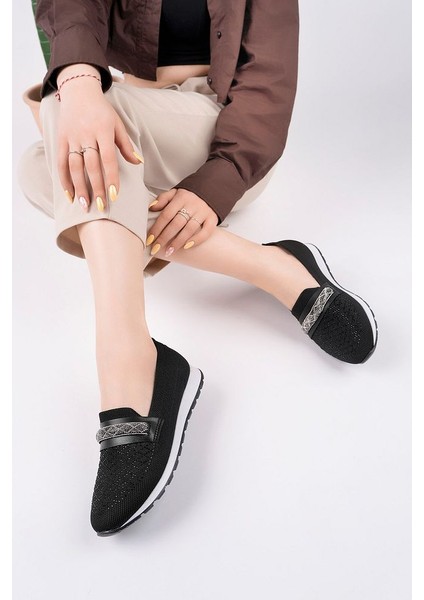 Siyah Taş Detaylı Günlük Spor Babet fiyatları