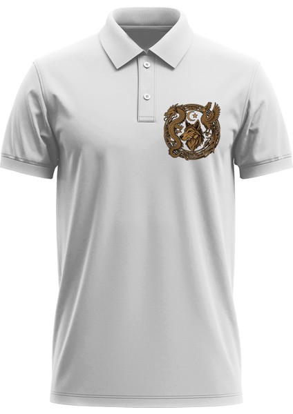 Erkek Slim Fit Dar Kesim Pamuklu Yumuşak Doku Nefes Alan Kumaş Istanbul Baskı Polo Yaka Tişört