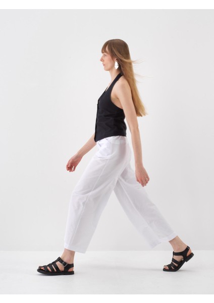 Kadın Siyah Regular Fit Keten Yelek modelleri