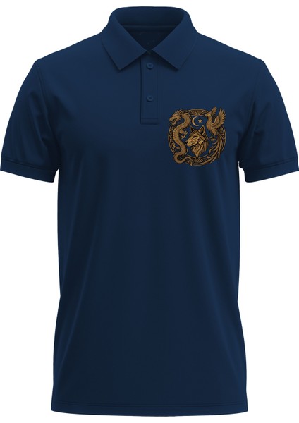 Erkek Slim Fit Dar Kesim Pamuklu Yumuşak Doku Nefes Alan Kumaş Istanbul Baskı Polo Yaka Tişört