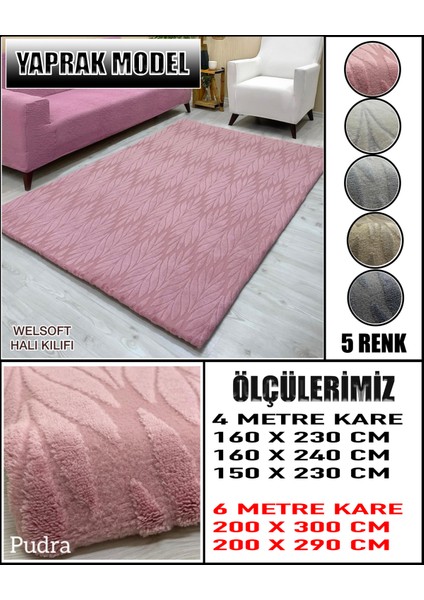Yaprak Model Kumaştan Welsoft Lastikli Halı Örtüsü