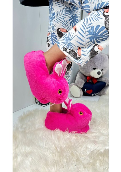 Kadın Panduf Tavşan Figürlü Peluş Ev Botu Desenli Düz Taban Rahat Hafif 359 fiyatları
