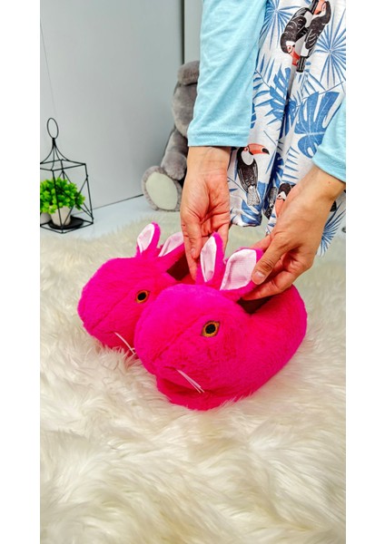 Kadın Panduf Tavşan Figürlü Peluş Ev Botu Desenli Düz Taban Rahat Hafif 359 fırsatları