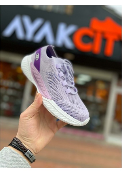 Yazlık Ortopedik Taban Örgü Model Bağcıklı Günlük Sneaker - Mor - 36 fiyatları