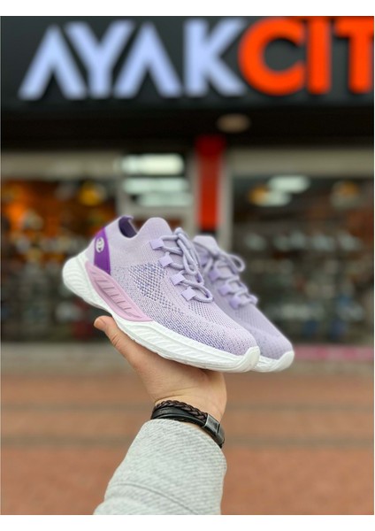 Yazlık Ortopedik Taban Örgü Model Bağcıklı Günlük Sneaker - Mor - 36 indirimleri