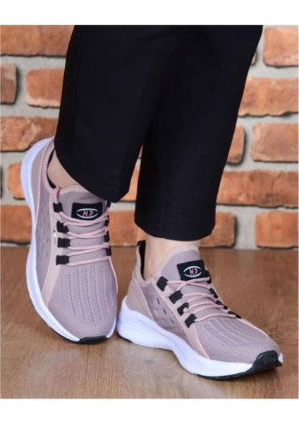 M.p Yazlık Ortopedik Taban Örgü Model Bağcıklı Günlük Sneaker - Pudra - 39