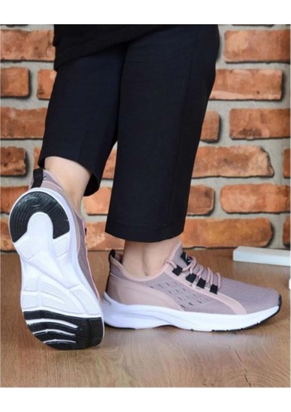 M.p Yazlık Ortopedik Taban Örgü Model Bağcıklı Günlük Sneaker - Pudra - 39
