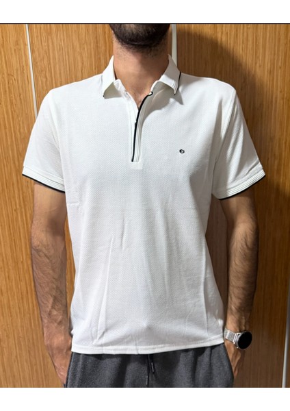 Zamur Fermuarlı Yakalı T-Shırt Sportwear