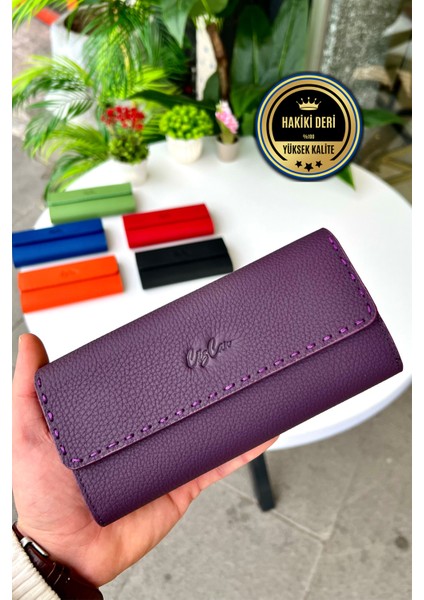 Hilton Hakiki Deri Örgü Detaylı Kadın Cüzdan fiyatları