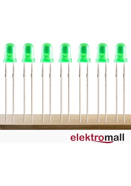 3mm Yeşil Diffused Led - 100 Adet