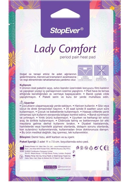 Lady Comfort Tüm Vücut İçin Kullanılabilir Isıtıcı Ped 2'li (Tek Paket)
