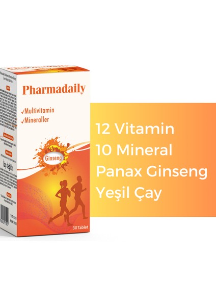 Ginseng İçerikli Multivitamin Enerji 30 Tablet