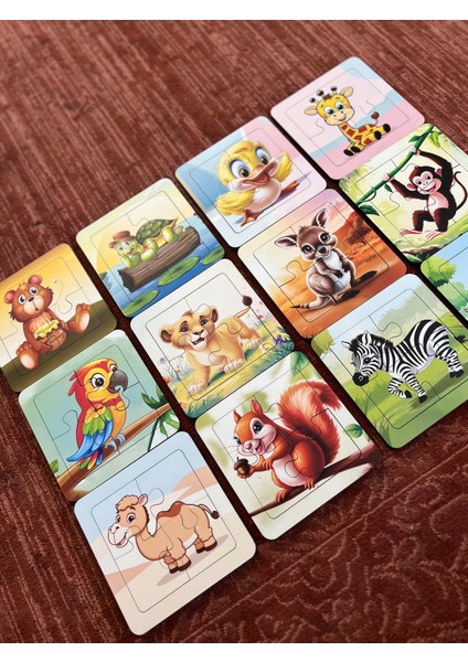 Çocuklar Için Ahşap Türkçe 4 Lü Set Eğitici Öğretici Yapboz Puzzle Set-2