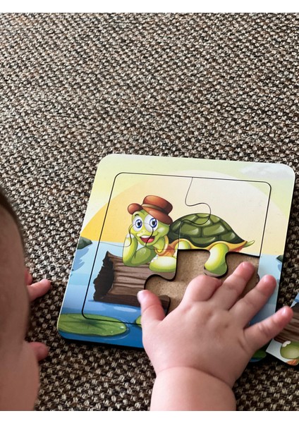 Çocuklar Için Ahşap Türkçe 4 Lü Set Eğitici Öğretici Yapboz Puzzle Set-2