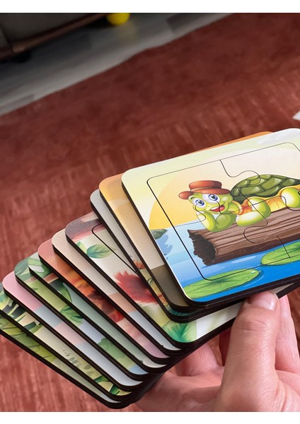 Çocuklar Için Ahşap Türkçe 4 Lü Set Eğitici Öğretici Yapboz Puzzle Set-2