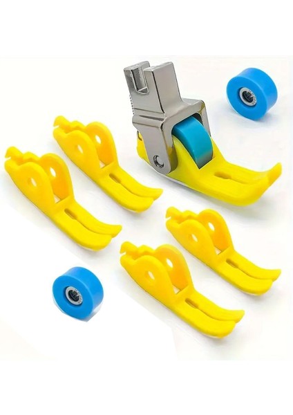 Sanayi Düz Dikiş Makinası Için Yedek Tekerlekli Ve Altlıklı Teflon Kaydırmaz Ayak Set