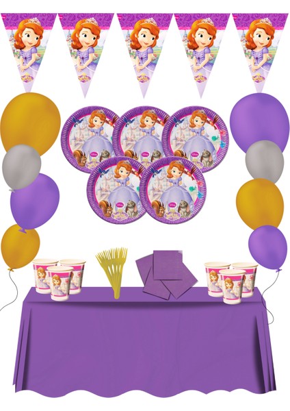 Prenses Sofia Doğum Günü Parti Malzemeleri Süsleri Seti