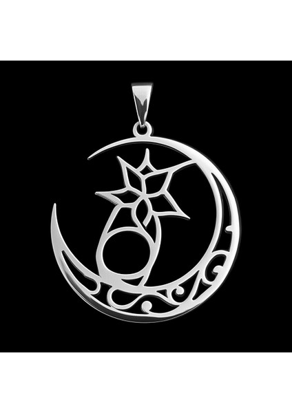 925 Ayar gümüş kolye Altın Kolye Ucu Ay ve Yıldız SM3766