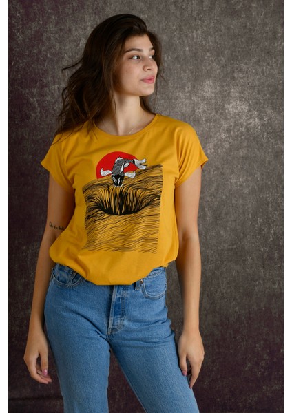 Fish Kadın Baskılı T-Shirt