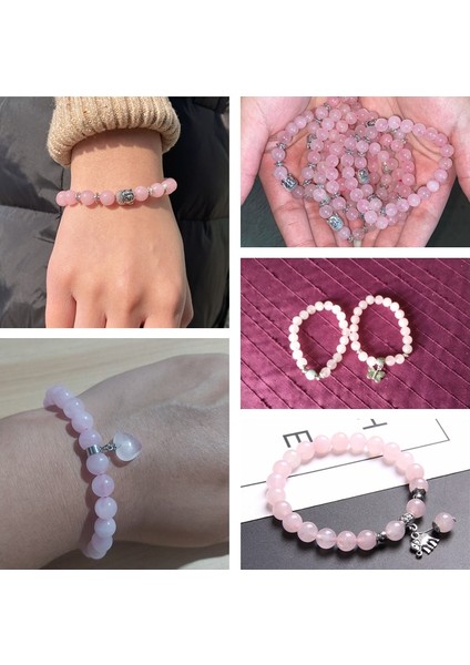 23CM Tarzı Yeşim Taşı Kadın Bileklik Doğal Pembe Kuvars Taş Boncuk Bilezik Kelebek Kolye Şans Kolye Takı Erkekler Elastik Bilezikler Için Homme Mücevher (Yurt Dışından) modelleri