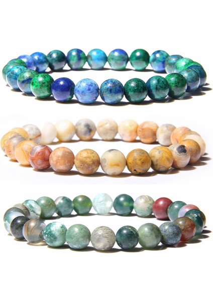 23CM Tarzı Yeşim Taşı Kadın Erkek Enerji Bileklik Takı Hediye 8mm El Yapımı Doğal Hint Agat Lapis Lazuli Taş Boncuk Şans Bilezik (Yurt Dışından) modelleri