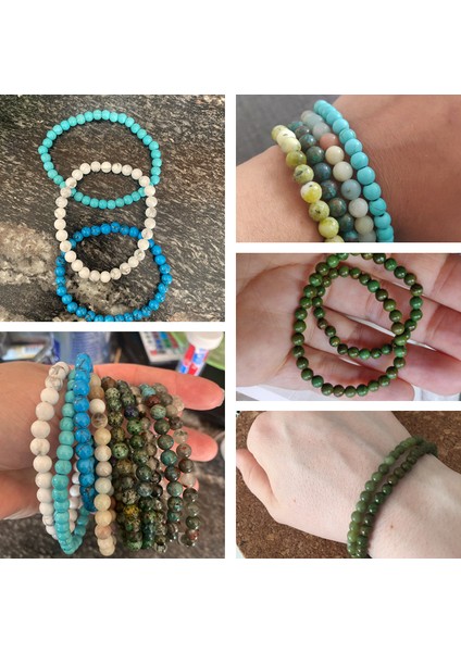 19CM Tarzı Karpuz Taşı 4mm Doğal Taş Lapis Lazuli Boncuklu Esnek Bileklik Moda Yuvarlak Boncuklu Bilezik Kadın Erkek Yoga Takı Hediye (Yurt Dışından) fırsatları