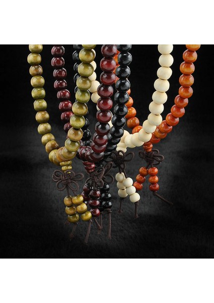 No.1 Boyutu 6mm Doğal Sandal Ağacı Budist Buddha Meditasyon Ahşap Dua Boncuklu Marathi Düğüm Siyah Abanoz Erkek Kadın Bilezikler & Bilezikler (Yurt Dışından)