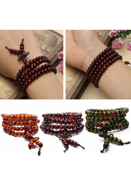 No.1 Boyutu 6mm Doğal Sandal Ağacı Budist Buddha Meditasyon Ahşap Dua Boncuklu Marathi Düğüm Siyah Abanoz Erkek Kadın Bilezikler & Bilezikler (Yurt Dışından)