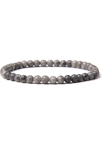 17CM Tarzı Harita Taşı 4mm Doğal Taş Lapis Lazuli Boncuklu Esnek Bileklik Moda Yuvarlak Boncuklu Bilezik Kadın Erkek Yoga Takı Hediye (Yurt Dışından)