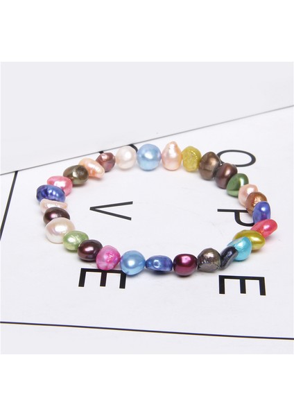 19CM Tarzı No.20 Boyutu Doğal Tatlısu Incileri Bilezik Kadın Браслет El Yapımı Beyaz Barok Inciler Boncuklu Elastik Bilezik Erkek Moda Takı (Yurt Dışından) fırsatları