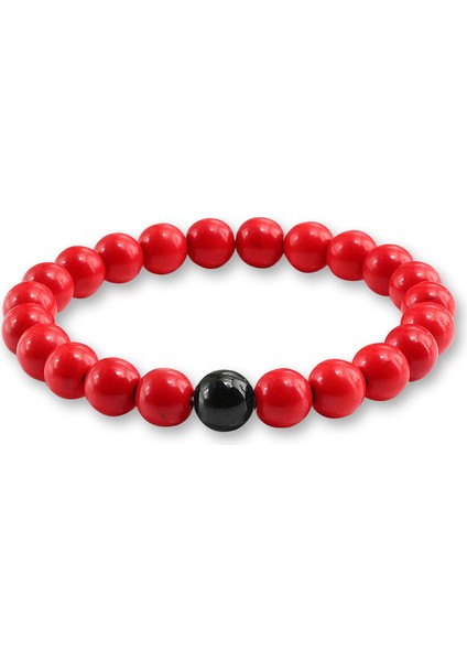 Kırmızı Mavi Yeni Kırmızı Doğal Turkuaz Taşı Charen Zincir Bileklik Kadınlar Için Yuvarlak Boncuklu Buddha Bilezik Pulseira Takı (Yurt Dışından) modelleri